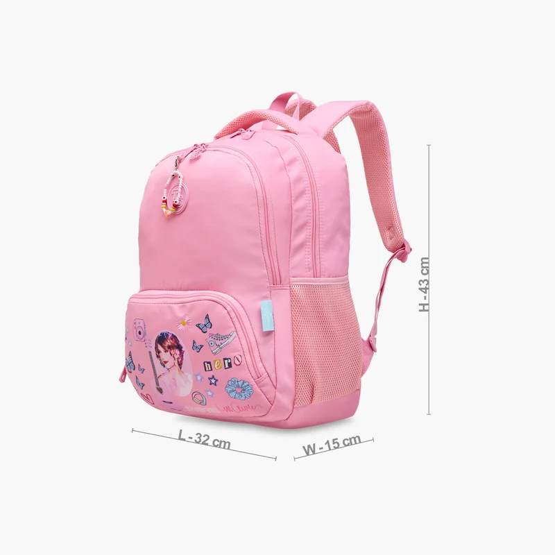Us Polo Assn  شنطة ظهر بحمالات قابلة للتعديل وسحاب إغلاق تايلور سويفت من سيلبرتي آيكونز - 32x15x43 سم